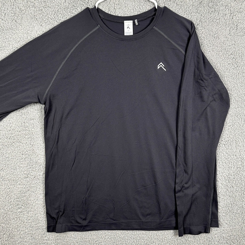 Oner Active Shirt Pullover Mens XL Gray Long Sleeve Logo Athletic Workout Nylon